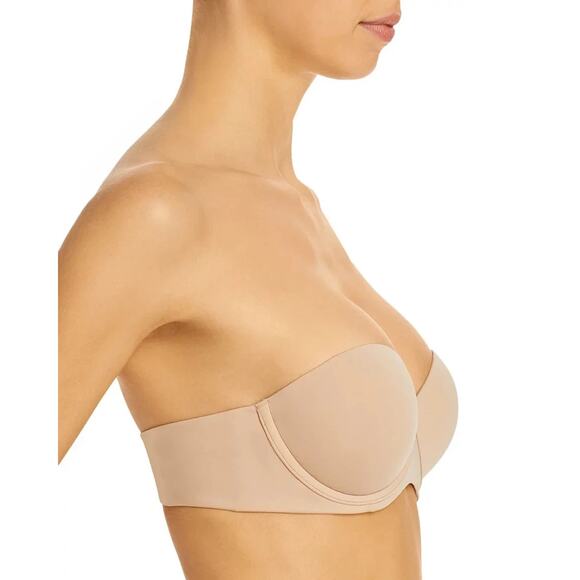 Calvin Klein Perfectly Fit Strapless Push up Bra Beige Size 32D 0780 - Picture 2 of 3
